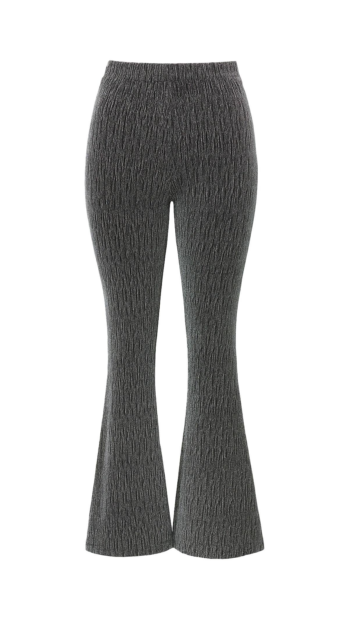 Silver Taş Detay İspanyol Paça Simli Pantolon