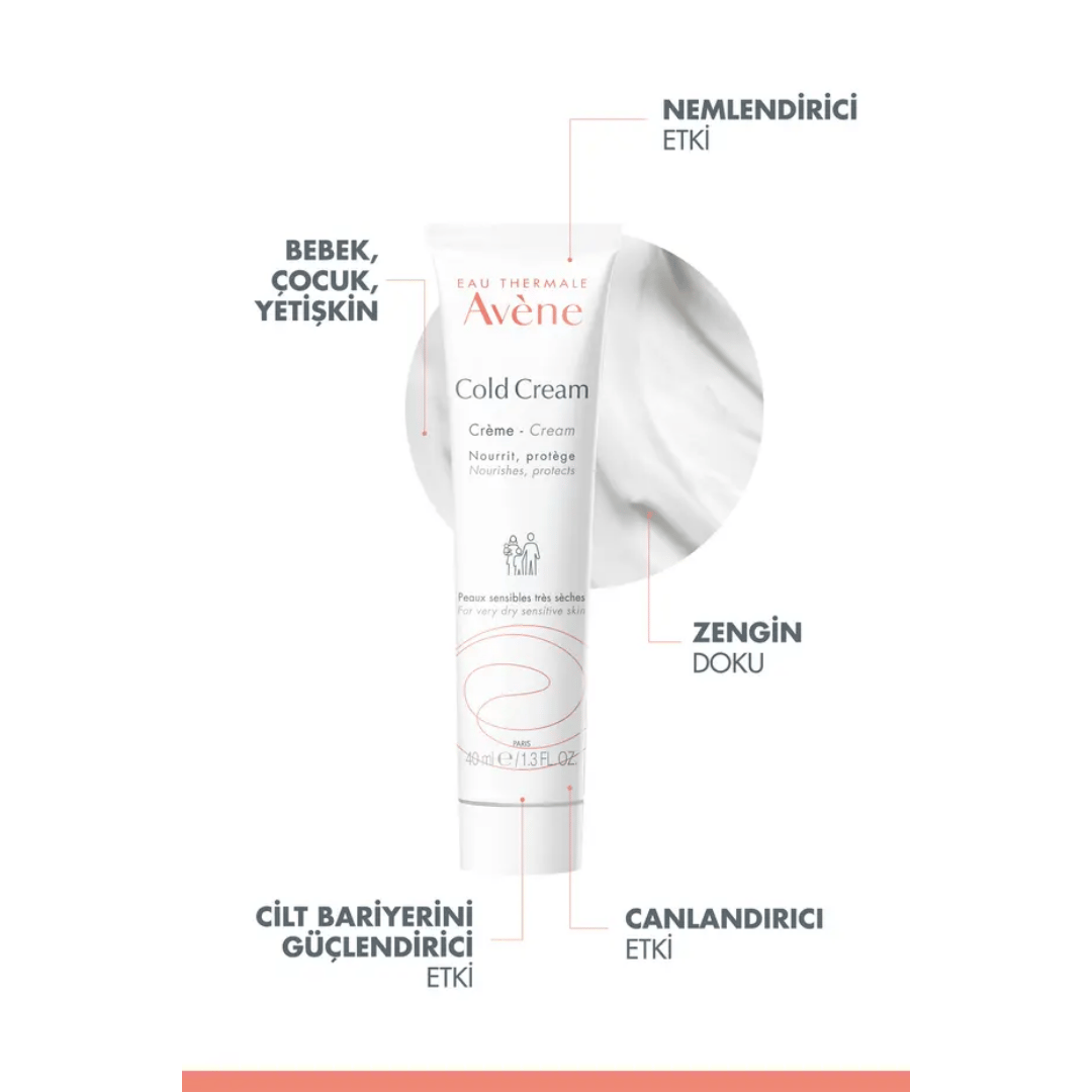 Avene Cold Cream Kuru-Çok Kuru Ciltler İçin Nemlendirici krem 40 ml - Avene