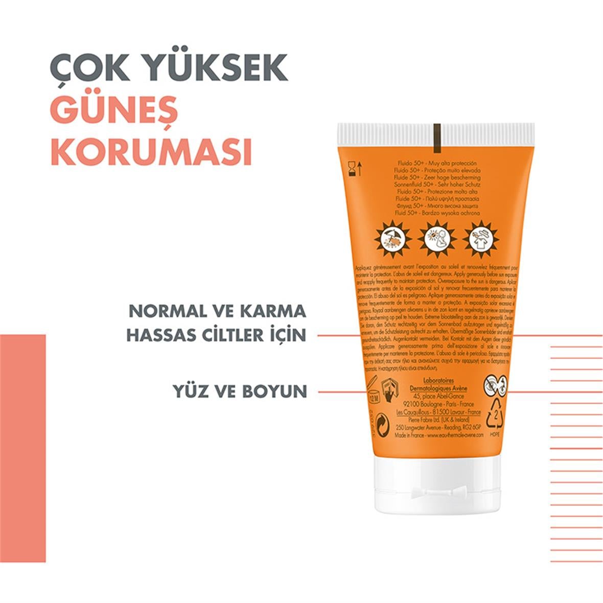 Avene Fluid Dry Touch SPF 50 Güneş Koruyucu 50 ml - Avene