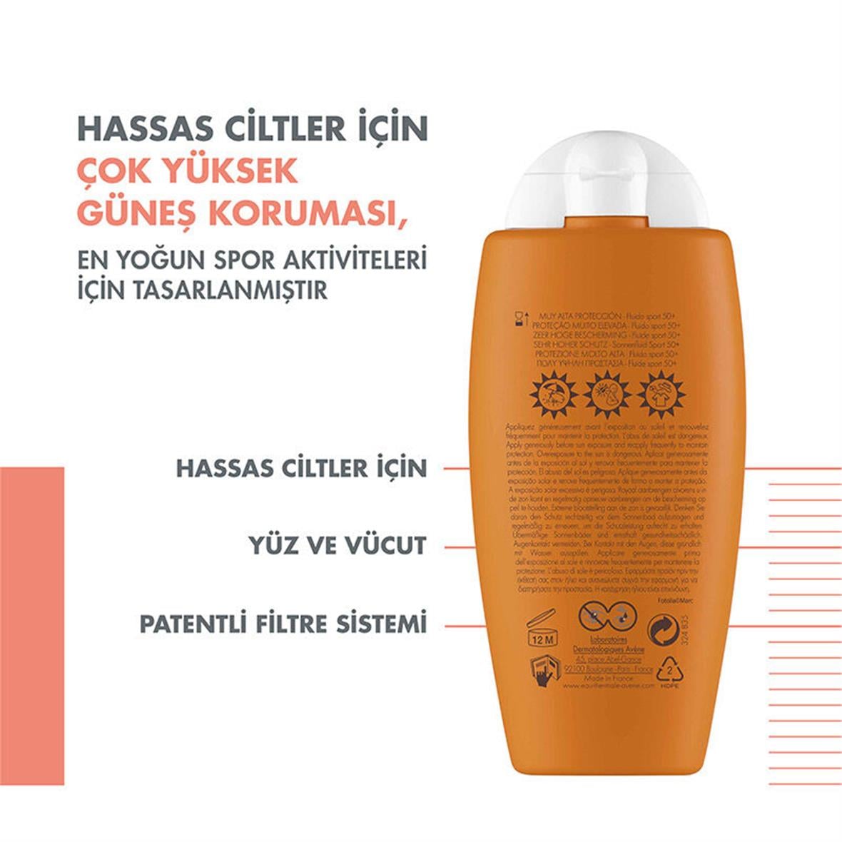 Avene Fluid Sport Güneş Koruyucu Krem SPF 50 100 ml - Avene