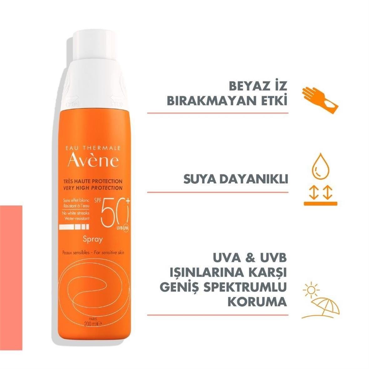 Avene Güneş Spreyi Spf50+ 200ml - Avene
