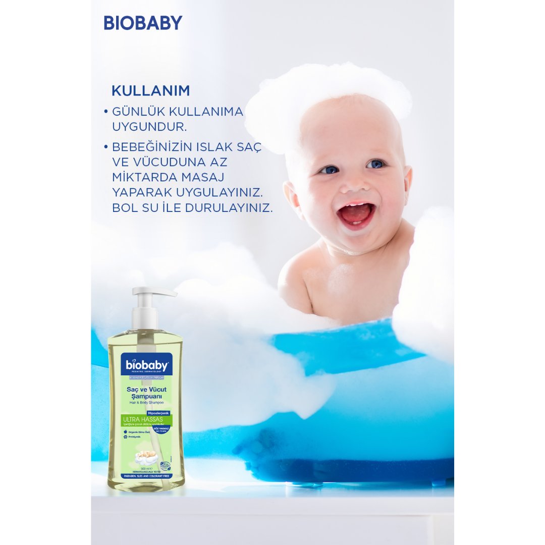 Biobaby Bebek Saç ve Vücut Şampuanı 500 ml 3 Al 2 Öde - Biobaby