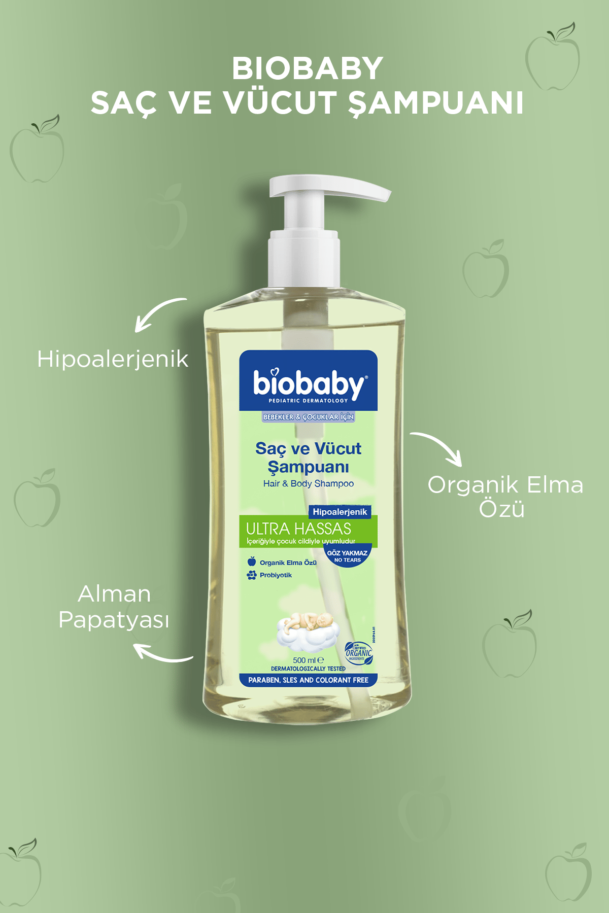 Biobaby Bebek Saç ve Vücut Şampuanı 500 ml - Biobaby