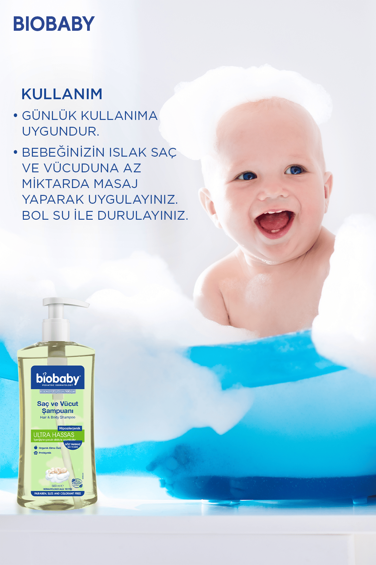 Biobaby Bebek Saç ve Vücut Şampuanı 500 ml - Biobaby