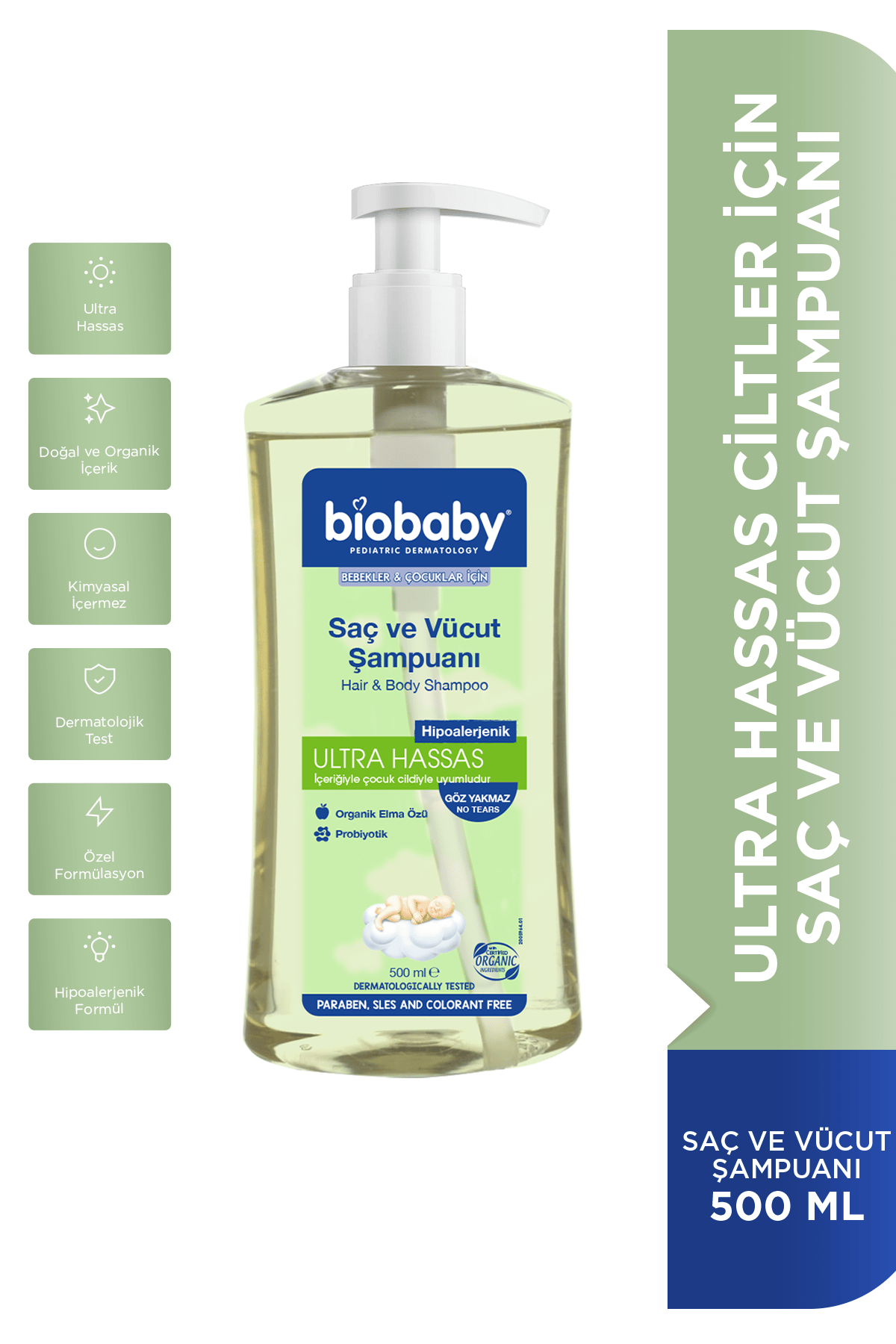 Biobaby Bebek Saç ve Vücut Şampuanı 500 ml - Biobaby