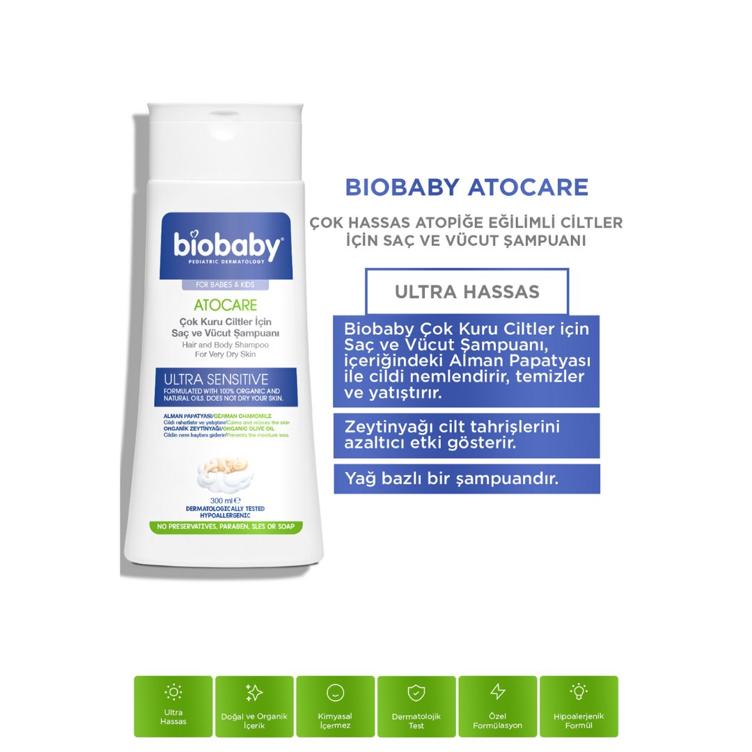 Biobaby Kuru ve Çok Kuru Ciltler için Şampuan ve Krem Seti - Biobaby