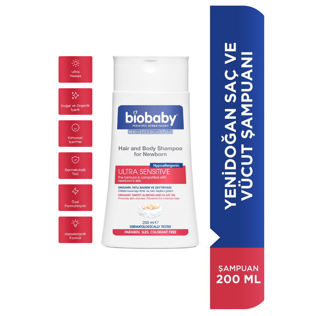 Biobaby Yenidoğan Saç ve Vücut Şampuanı 200 ml - Biobaby