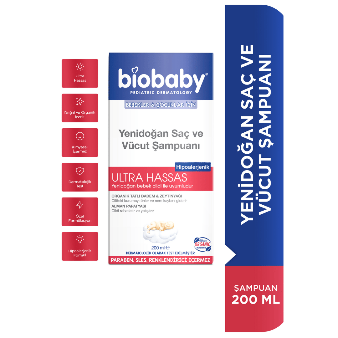 Biobaby Yenidoğan Saç ve Vücut Şampuanı 200 ml - Biobaby