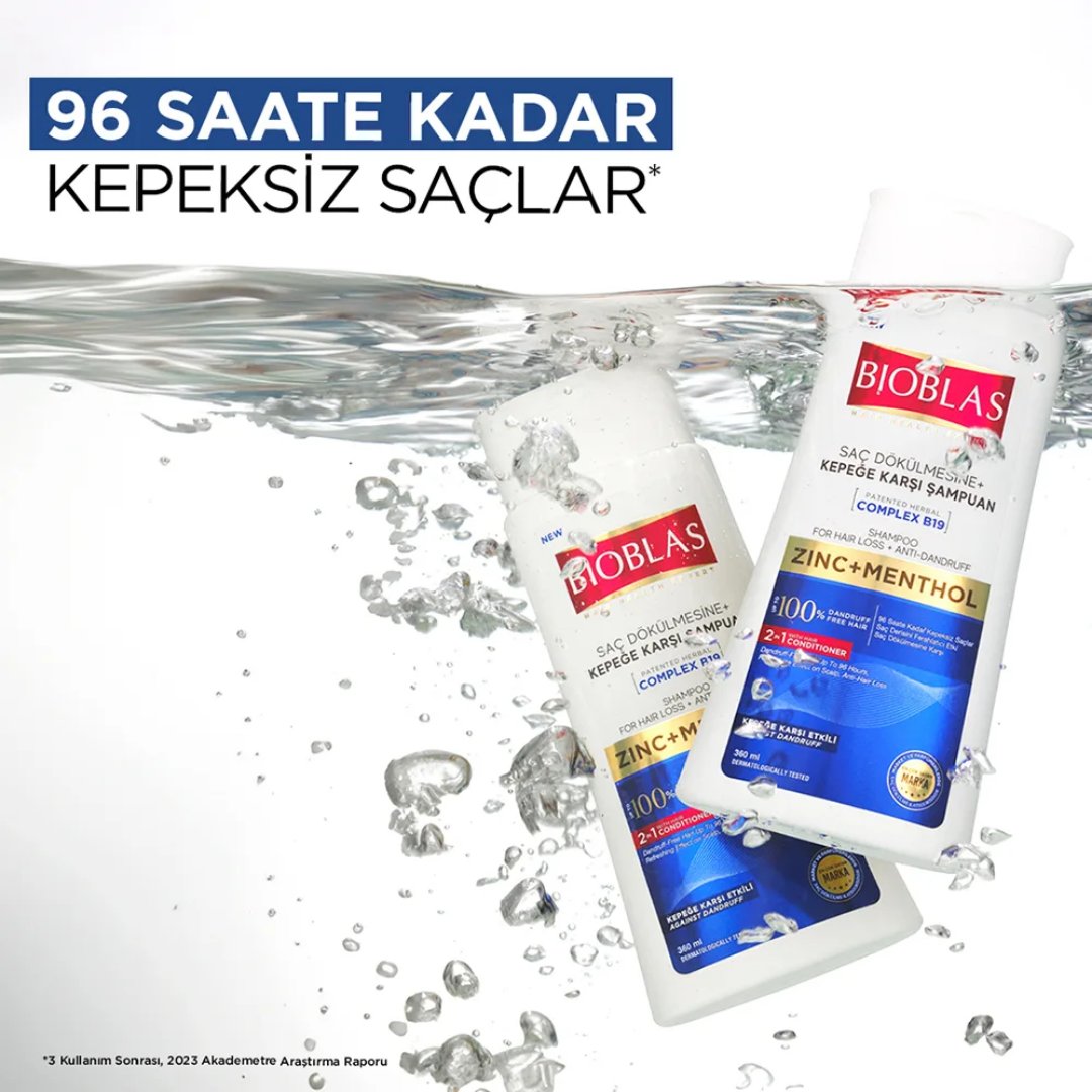 Bioblas 2’si 1 Arada Mentol Ferahlığı ve Kepek Karşıtı Şampuan 360 ml - Bioblas