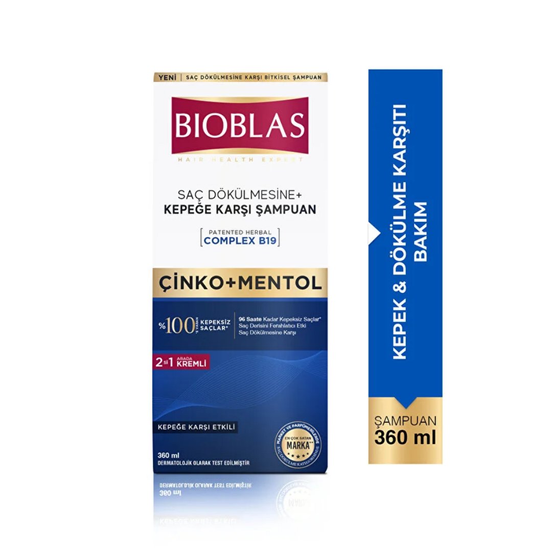Bioblas 2’si 1 Arada Mentol Ferahlığı ve Kepek Karşıtı Şampuan 360 ml - Bioblas
