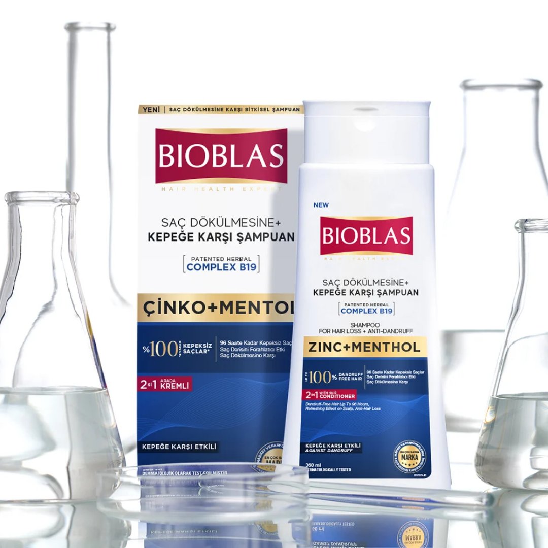 Bioblas 2’si 1 Arada Mentol Ferahlığı ve Kepek Karşıtı Şampuan 360 ml - Bioblas