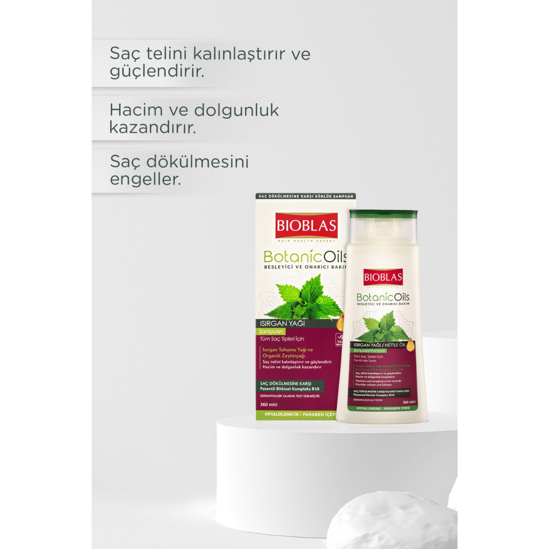 Bioblas Botanic Oils Isırgan Yağı İnce Telli ve Zayıf Saçlar İçin Şampuan 360 ml - Bioblas