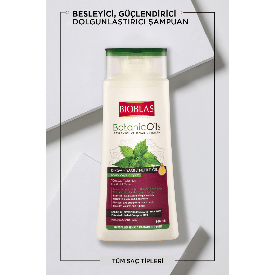 Bioblas Botanic Oils Isırgan Yağı İnce Telli ve Zayıf Saçlar İçin Şampuan 360 ml - Bioblas