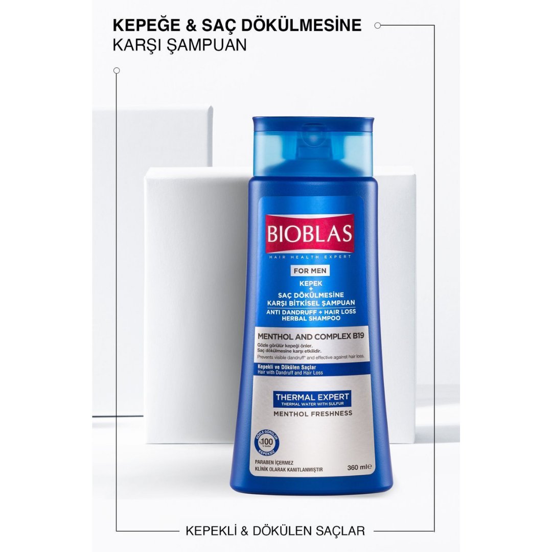 Bioblas Thermal Expert Men Kepek ve Saç Dökülmesine Karşı Şampuan 360 ml - Bioblas