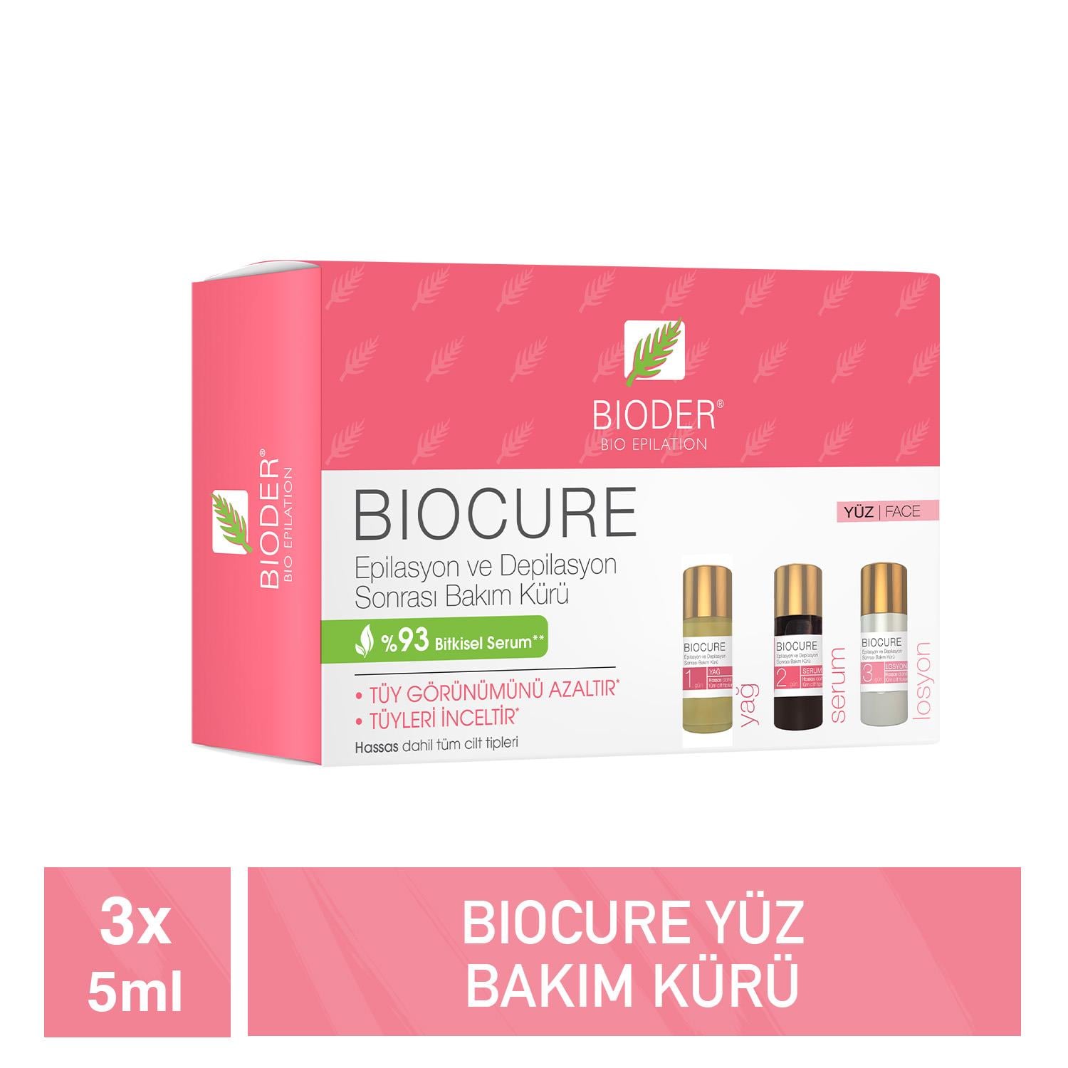 Bioder Biocure Tüy Azaltıcı Kür 3 x 5 ml - Yüz Bölgesi - Bioder