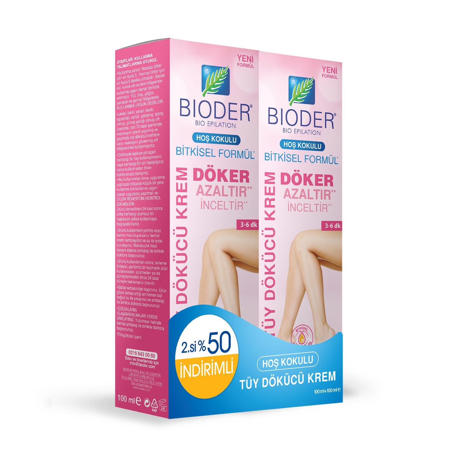 Bioder Bitkisel Formül Tüy Dökücü Krem 100 + 100 ml - Bioder