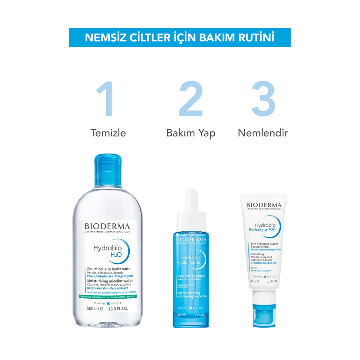 Bioderma Hydrabio H2O Yüz ve Makyaj Temizleme Suyu 500 ml - Bioderma