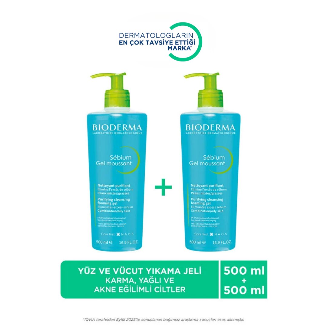Bioderma Sebium Foaming Temizleme Jeli 2x500 ml - Bioderma