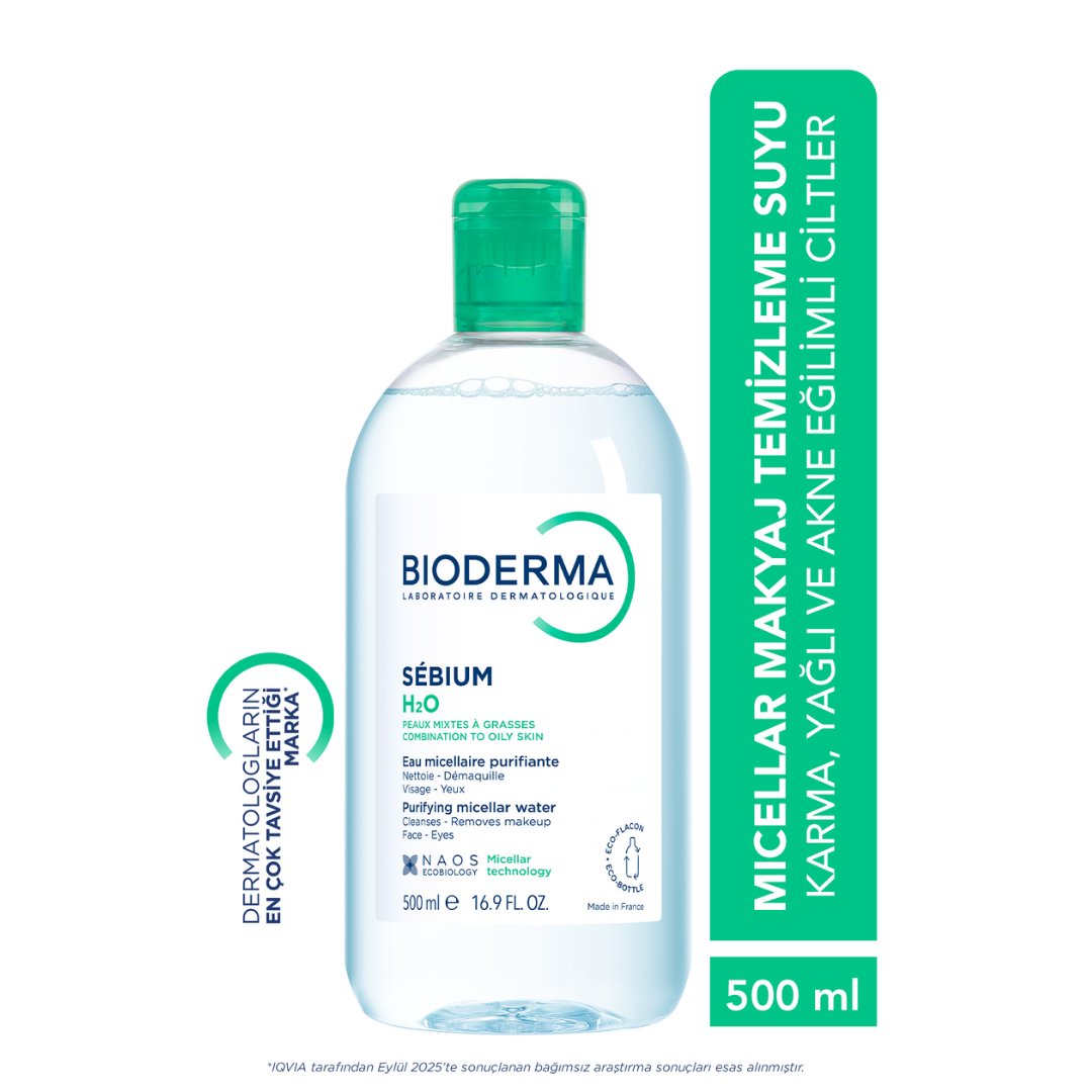 Bioderma Sebium H2O Yüz ve Makyaj Temizleme Suyu 500 ml - Bioderma
