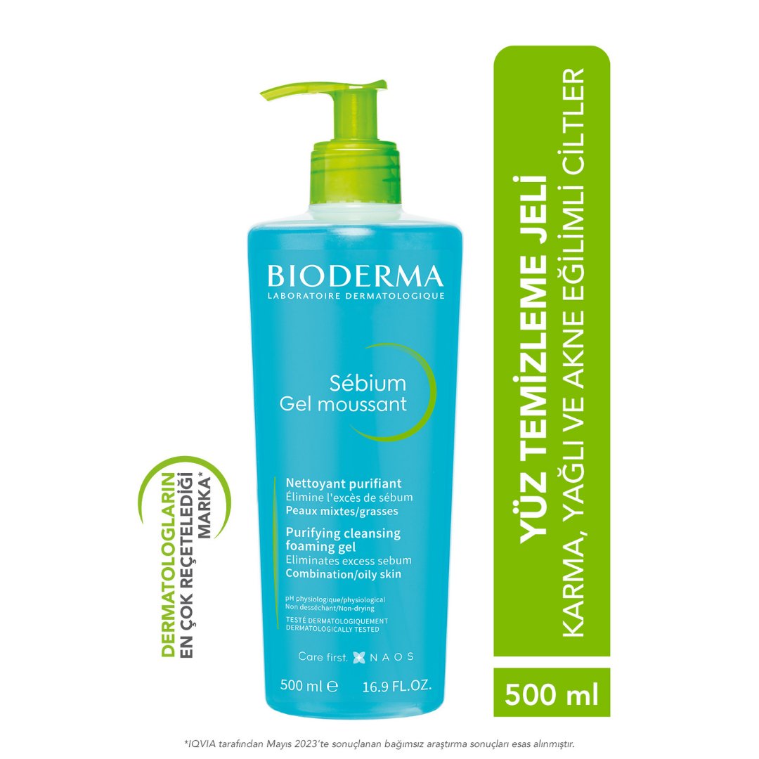 Bioderma Sebium Temizleme Jeli 500 ml ve Nemlendirici Jel Krem 30 ml Seti Yağlı ve Akneye Eğilimli Ciltler - Bioderma