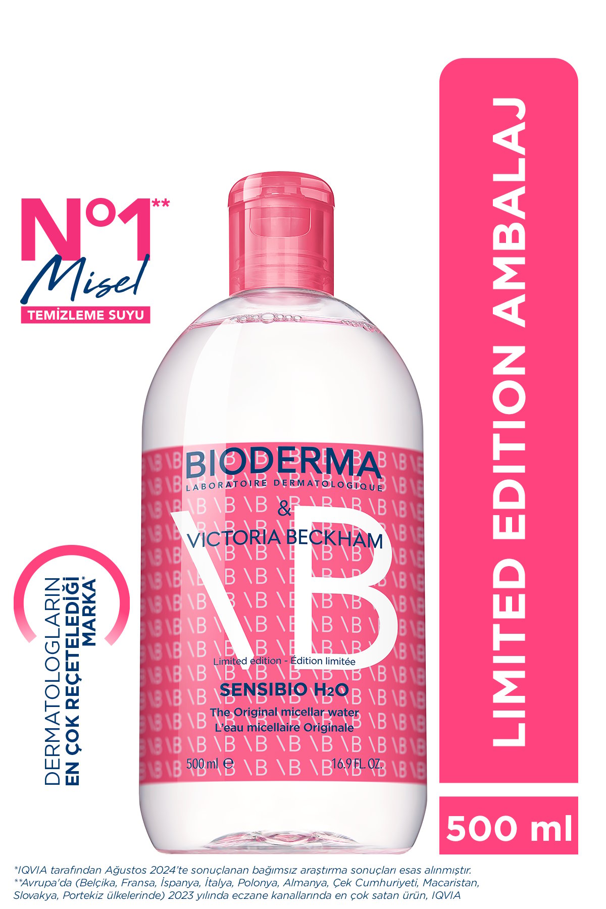 Bioderma Sensibio H2O Micellar Yüz ve Makyaj Temizleme Suyu 500 ml - Limited Edition - Bioderma