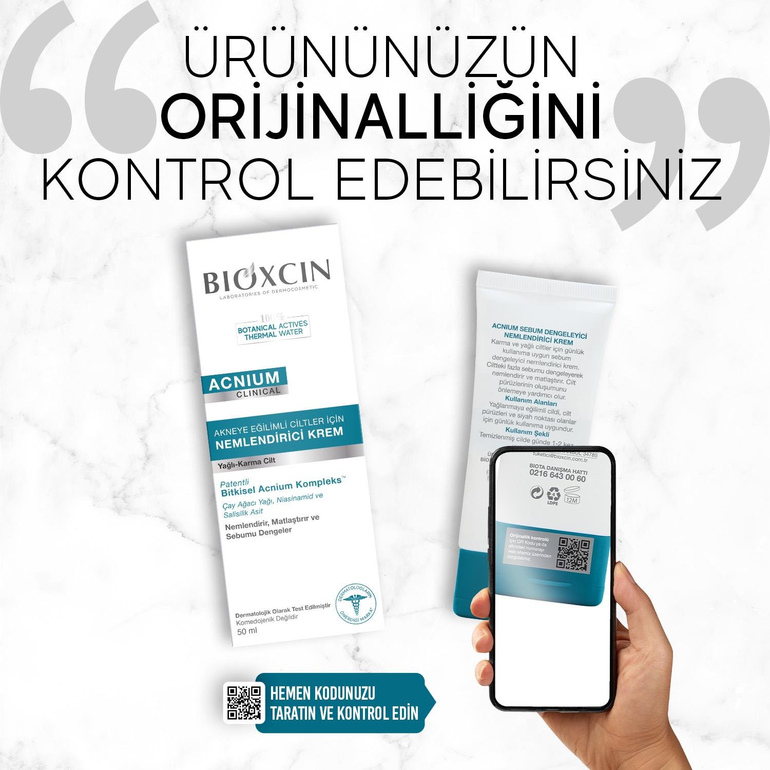 Bioxcin Acnium Sebum Dengeleyici Nemlendirici Krem 50 ml - Bioxcin