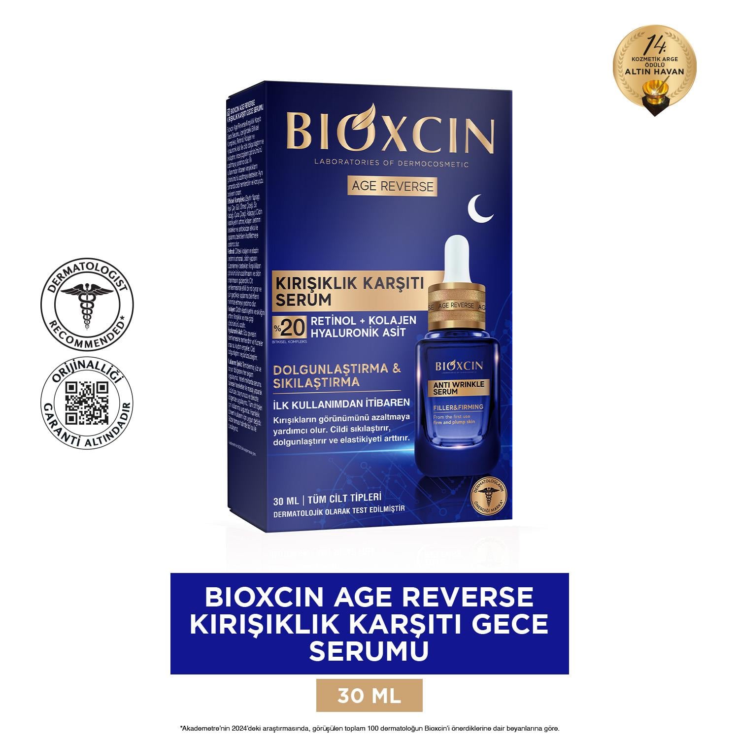 Bioxcin Age Reverse Kırışıklık Karşıtı Gece Serumu 30 ml - Bioxcin