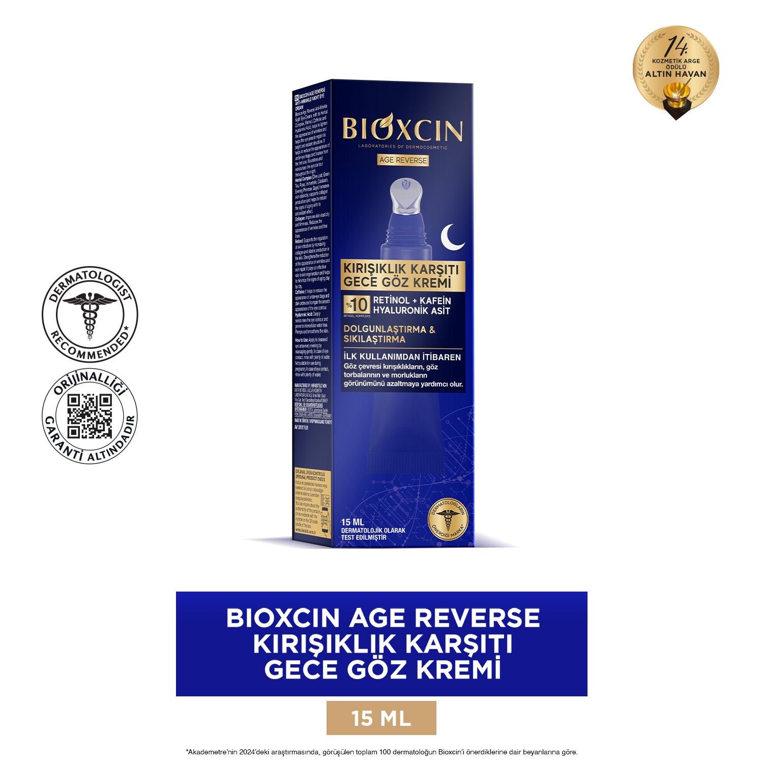 Bioxcin Age Reverse Kırışıklık Karşıtı Gece Göz Çevresi Kremi 15 ml - Bioxcin