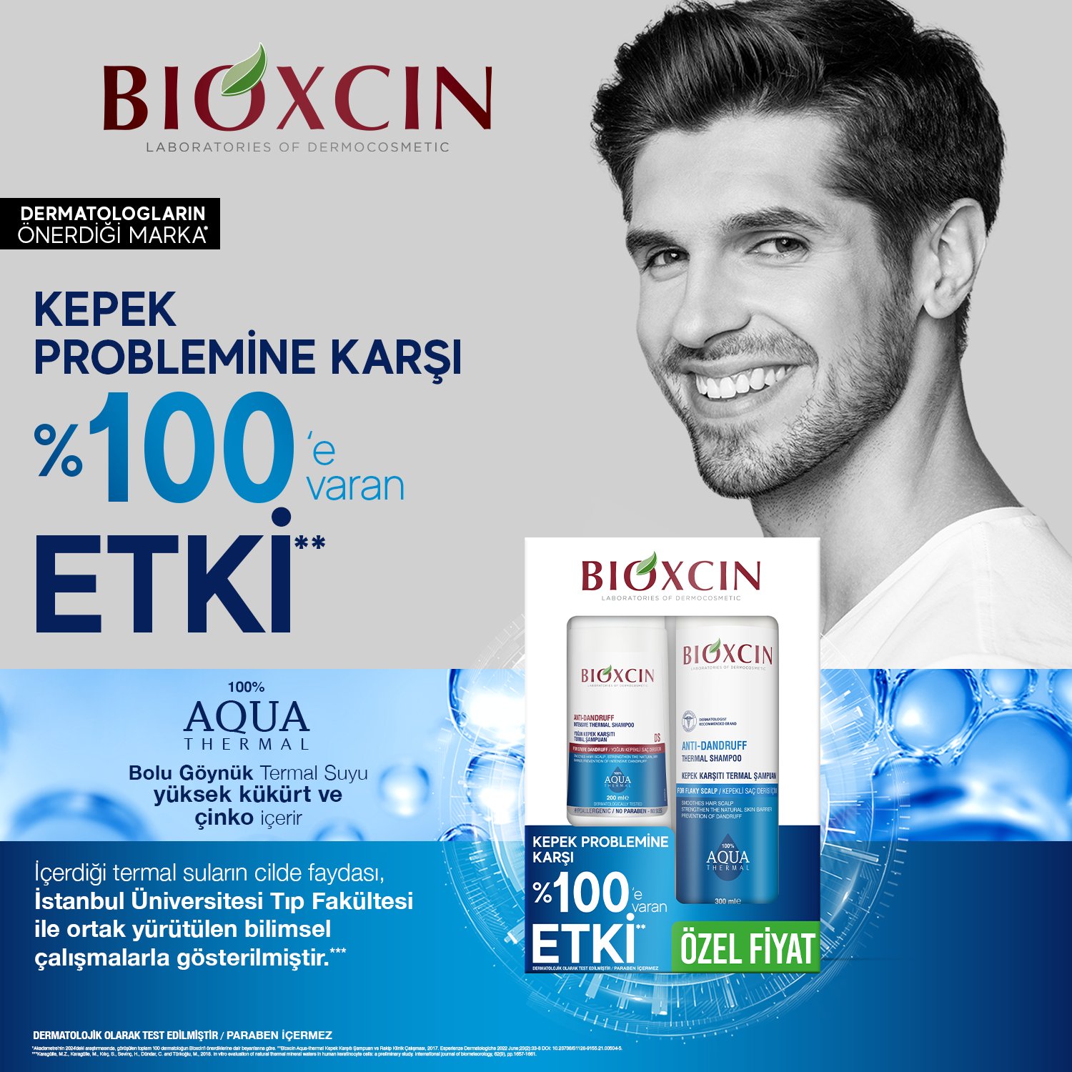 Bioxcin Aqua Thermal Kepek Karşı Etkili Şampuan Seti 200 ml + 300 ml - Bioxcin