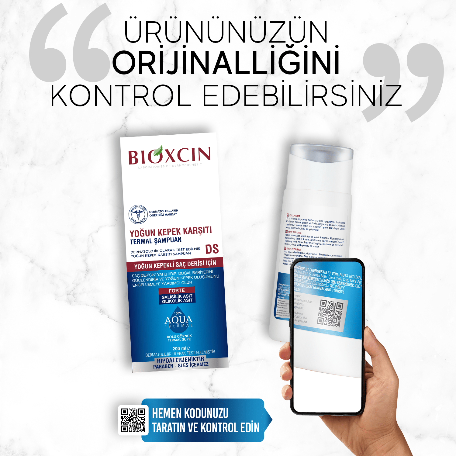 Bioxcin Aqua Thermal Kepek Karşı Etkili Şampuan Seti 200 ml + 300 ml - Bioxcin