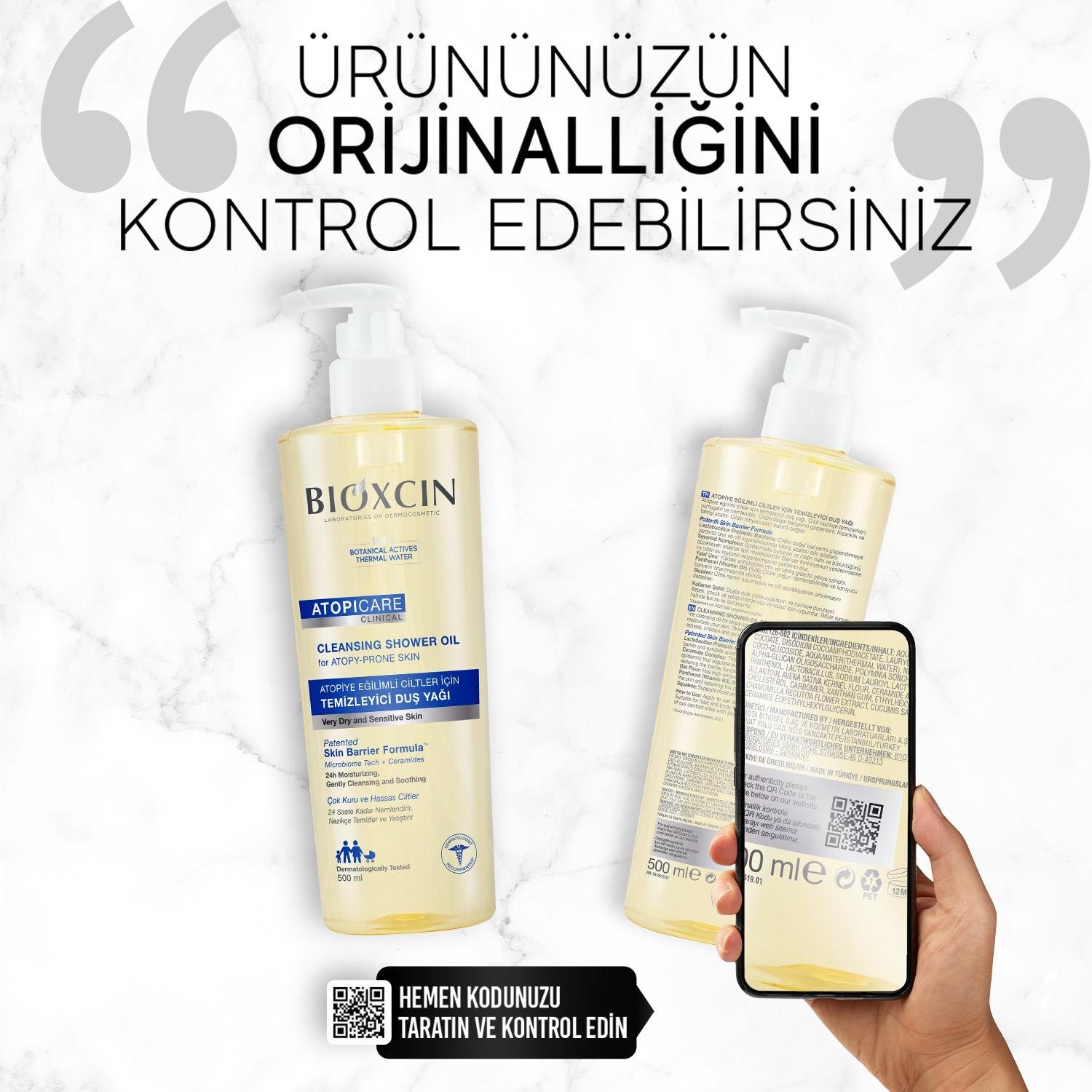 Bioxcin Atopicare Temizleyici Duş Yağı 500 ml - Aşırı Kuru Ciltler - Bioxcin
