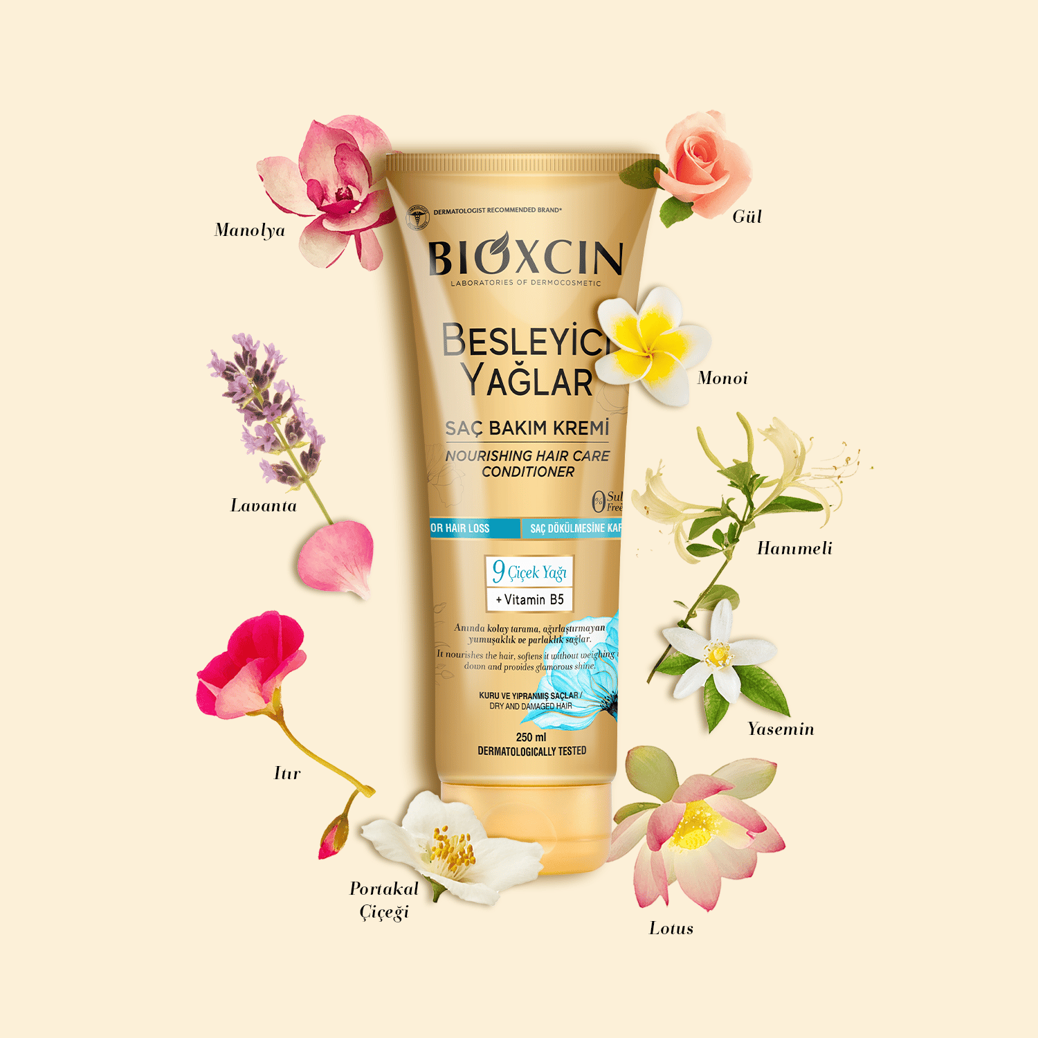 Bioxcin Besleyici Yağlar Kuru ve Yıpranmış Saçlar İçin Saç Bakım Kremi 250 ml - Bioxcin