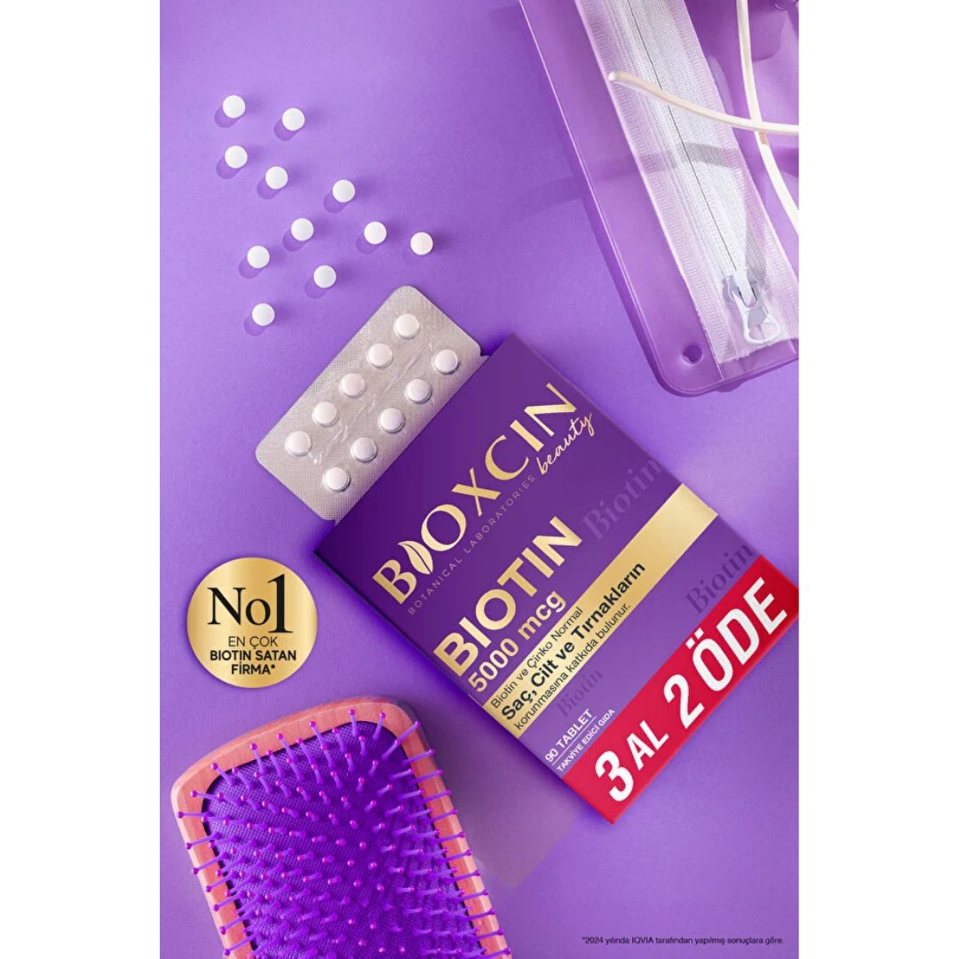 Bioxcin Biotin 5000 mcg 90 Tablet - 3 AL 2 ÖDE - Bioxcin