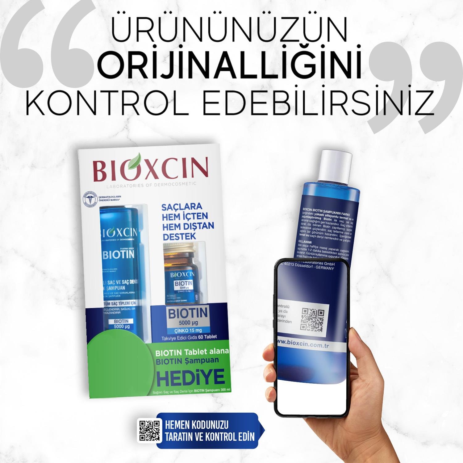 Bioxcin Biotin 5000 mg Çinko 15 mg ALANA Biotin Şampuan 300 ml HEDİYE - Bioxcin