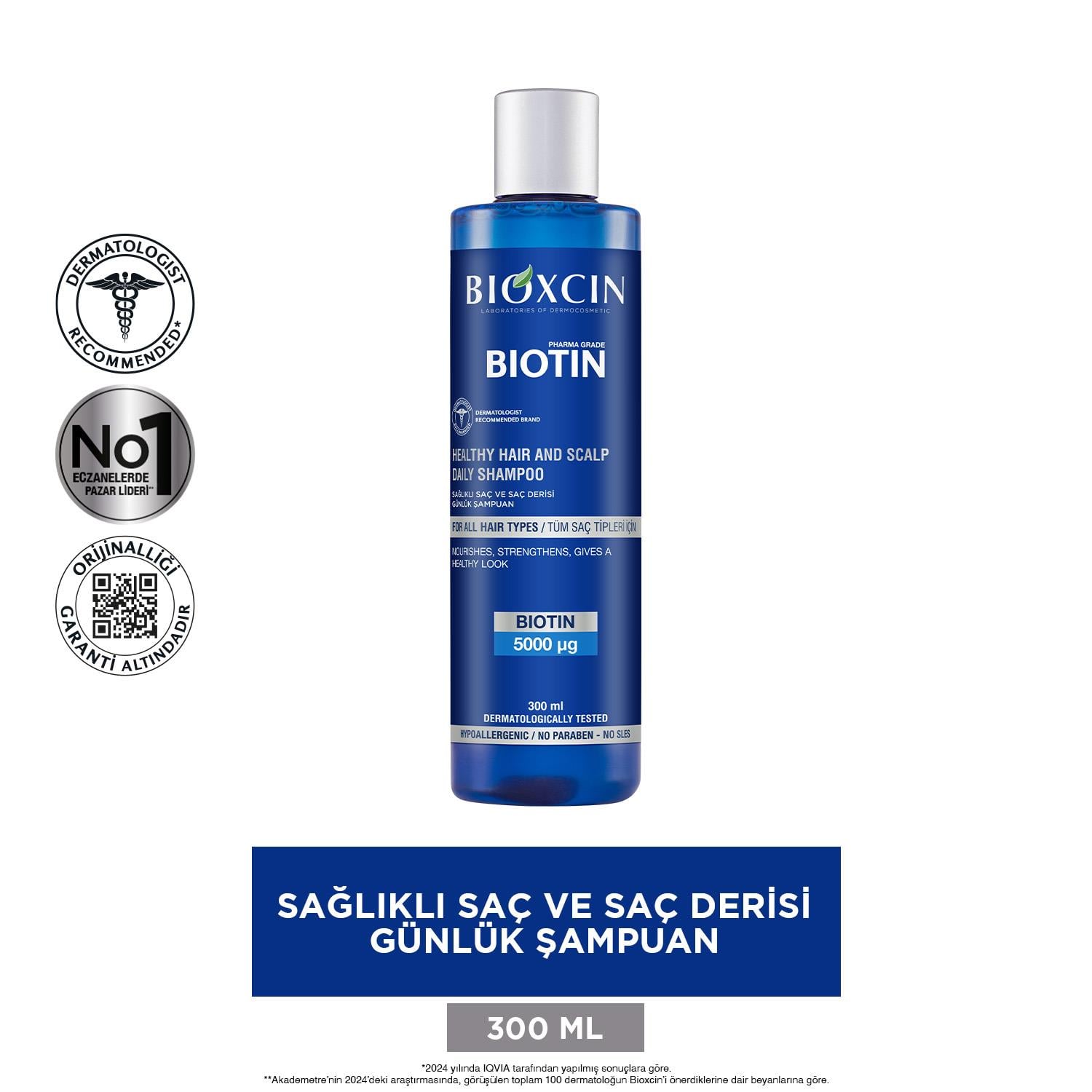 Bioxcin Biotin 5000 mg Çinko 15 mg ALANA Biotin Şampuan 300 ml HEDİYE - Bioxcin