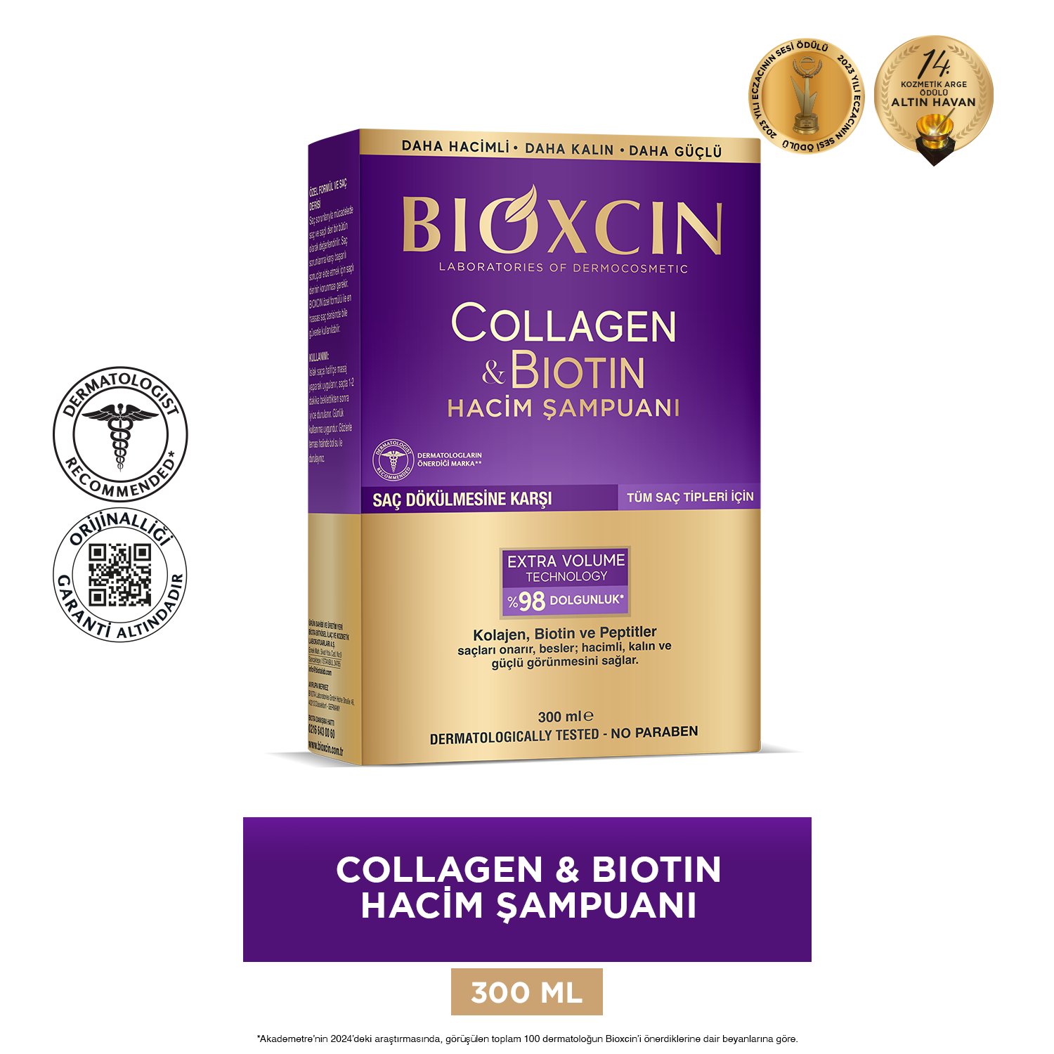 Bioxcin Collagen Biotin Saç Dökülmesine Karşı Şampuan 300 ml - Bioxcin