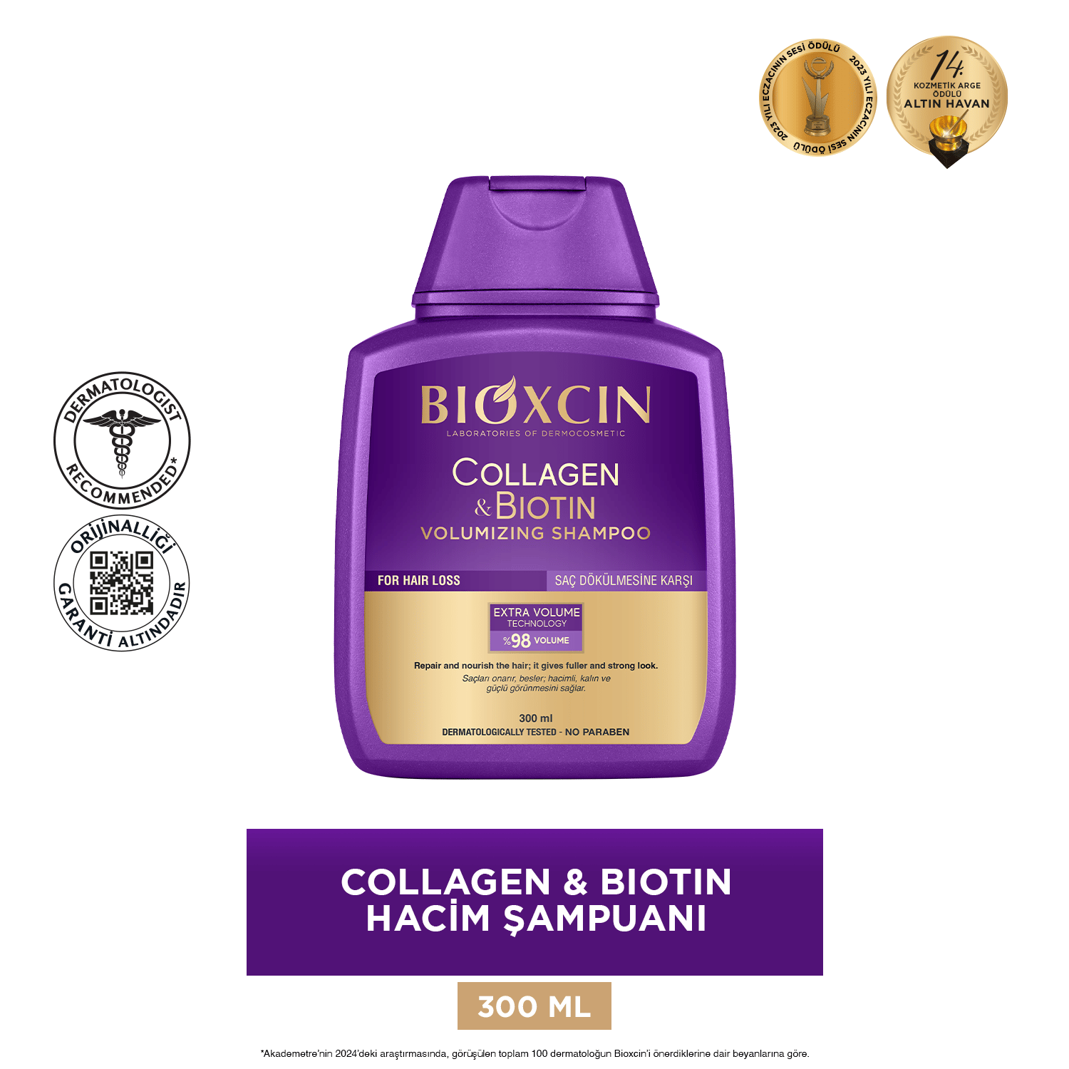 Bioxcin Collagen Biotin Saç Dökülmesine Karşı Şampuan 300 ml 3 Al 2 Öde - Bioxcin