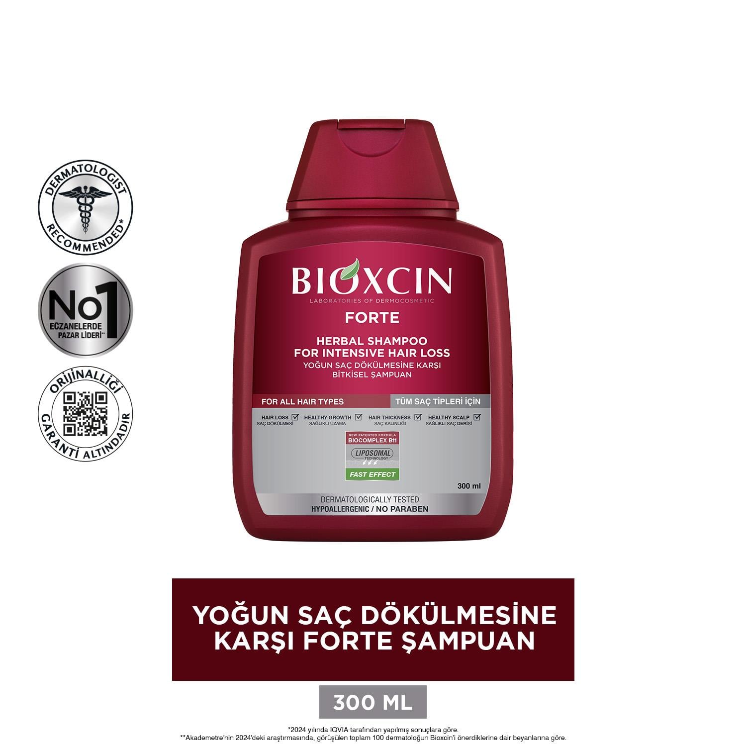 Bioxcin Forte Saç Dökülmesine Karşı Bakım Şampuanı 300 ml - 3 AL 2 ÖDE - Bioxcin