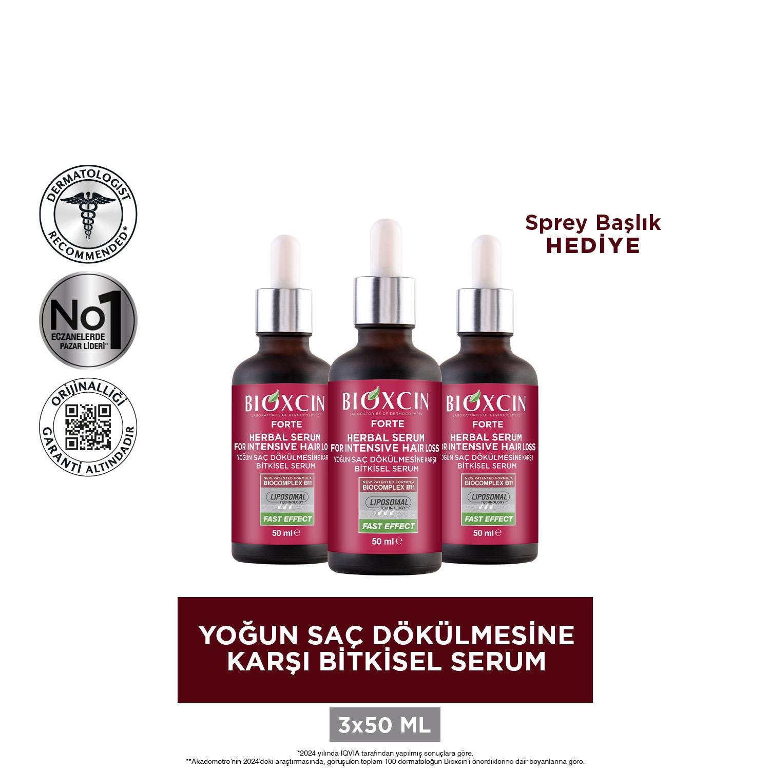 Bioxcin Forte Yoğun Saç Dökülmesine Karşı Bitkisel Serum 3x50ml - Bioxcin