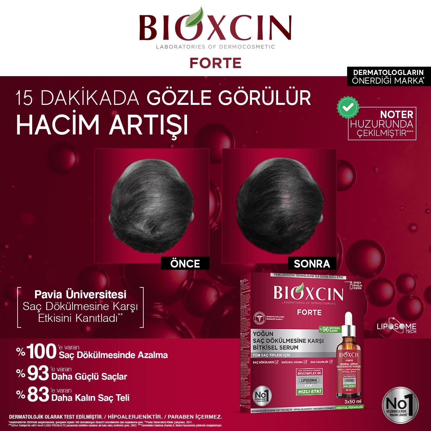 Bioxcin Forte Yoğun Saç Dökülmesine Karşı Bitkisel Serum 3x50ml - Bioxcin