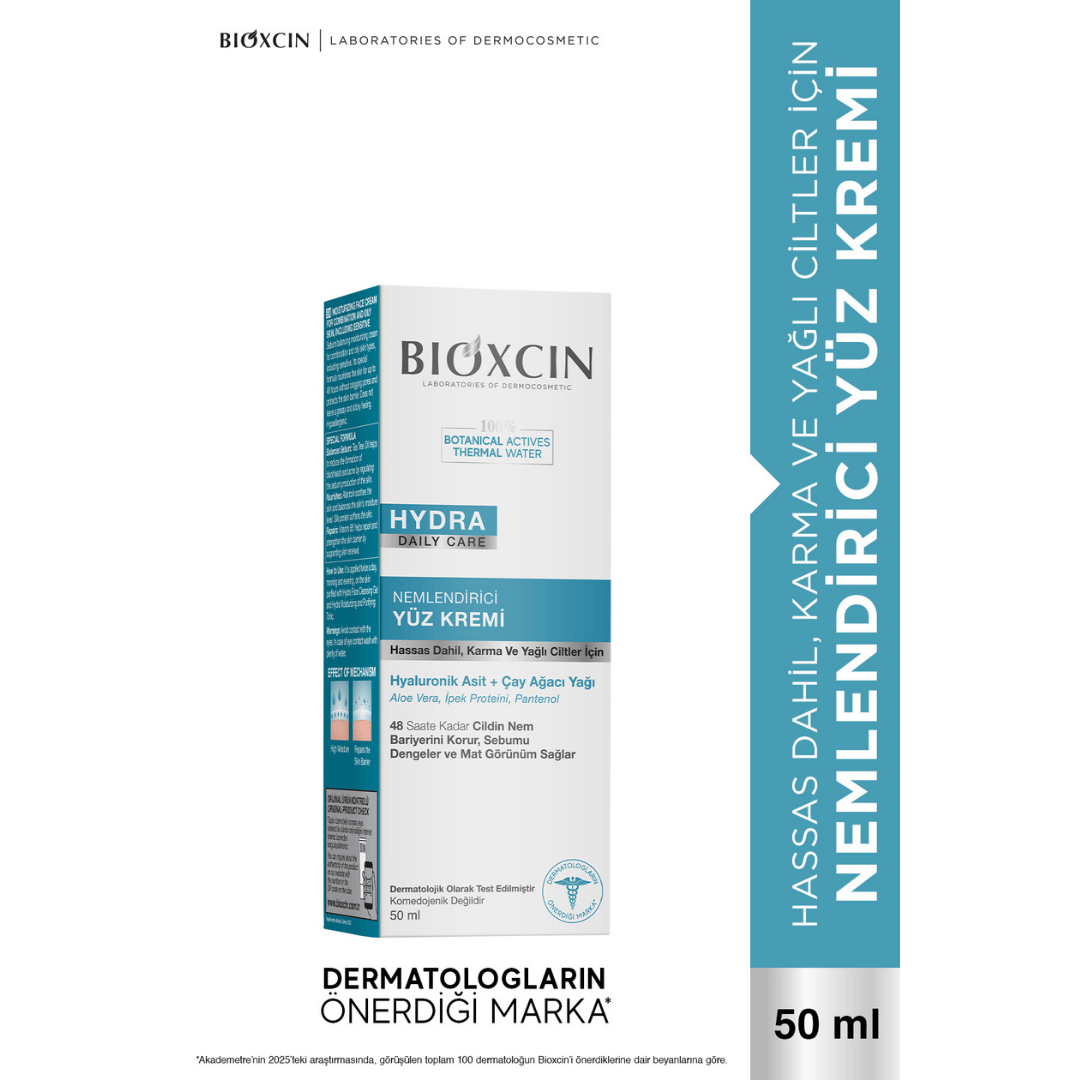 Bioxcin Hydra Nemlendirici Yüz Kremi 50 ml - Karma ve Yağlı Ciltler - Bioxcin