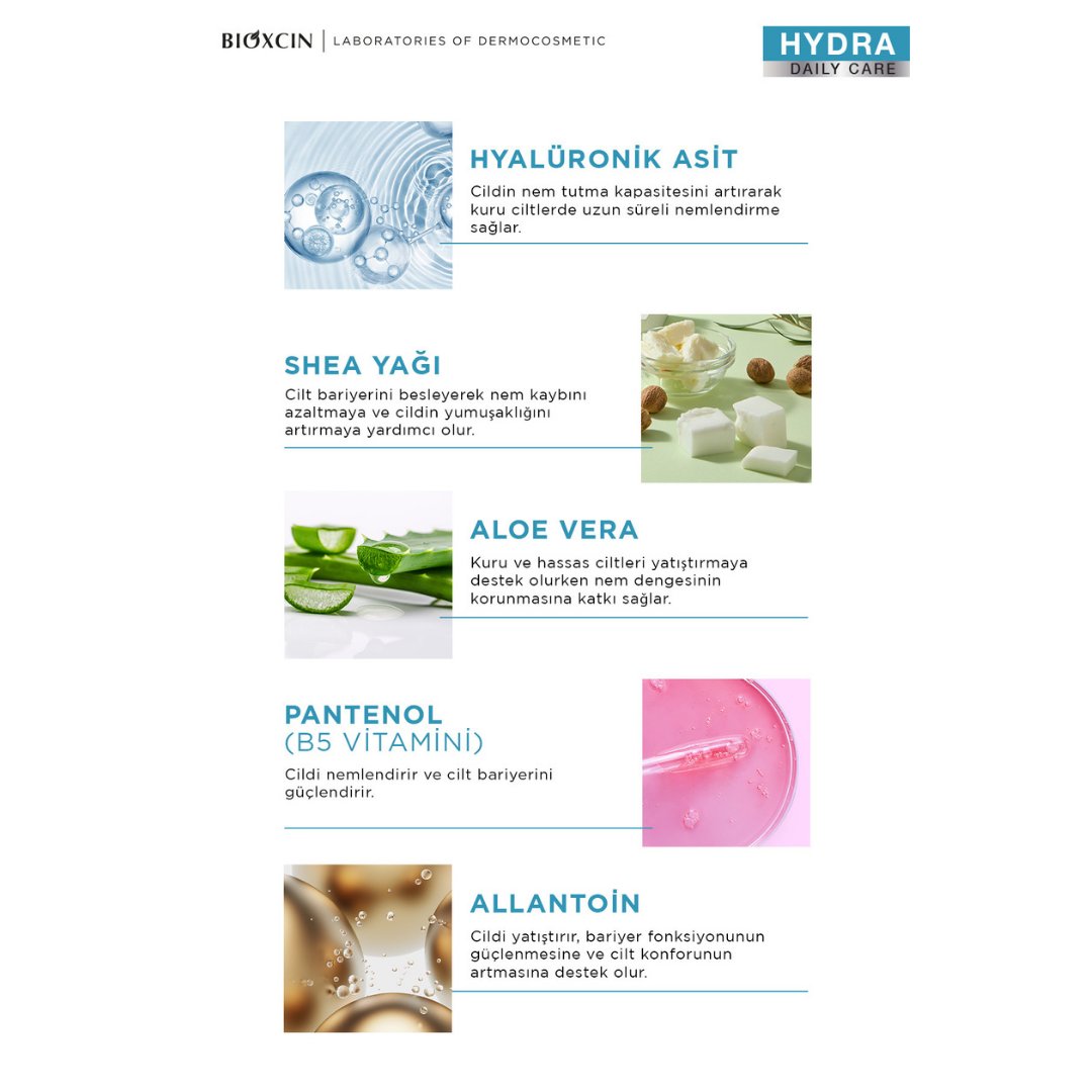 Bioxcin Hydra Nemlendirici Yüz Kremi Kuru ve Normal Ciltler 50 ml - Bioxcin