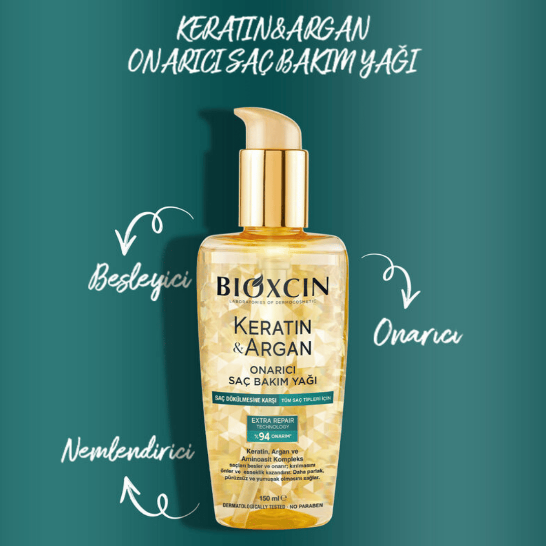 Bioxcin Keratin ve Argan Onarıcı Saç Bakım Yağı 150 ml - Bioxcin