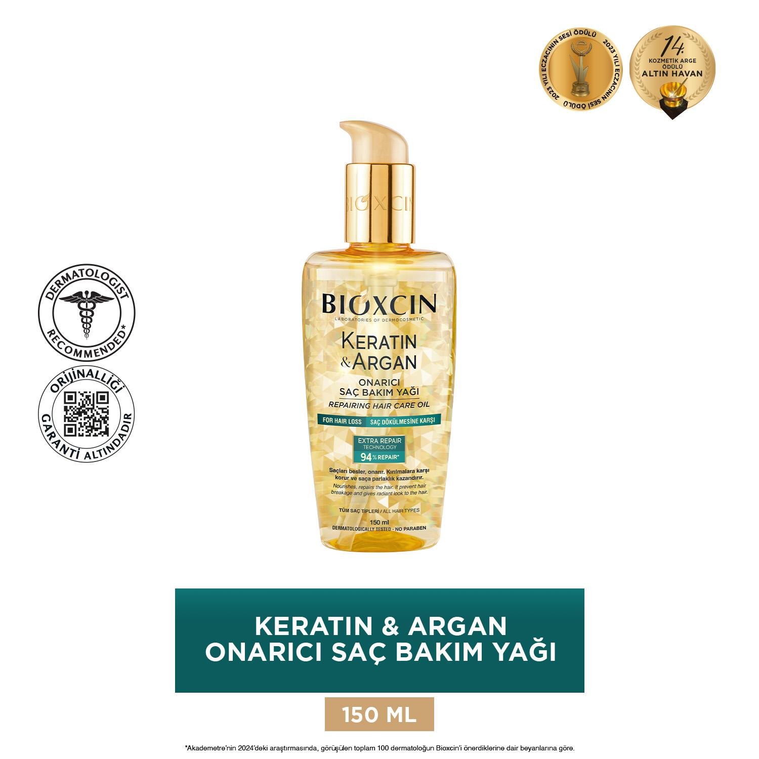 Bioxcin Keratin ve Argan Onarıcı Saç Bakım Yağı 150 ml - Bioxcin