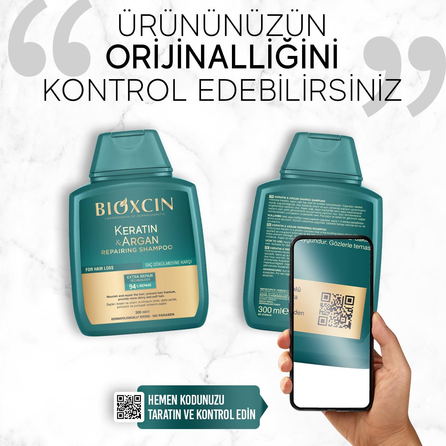 Bioxcin Keratin ve Argan Onarıcı Şampuan 300 ml - 3 Al 2 Öde - Bioxcin
