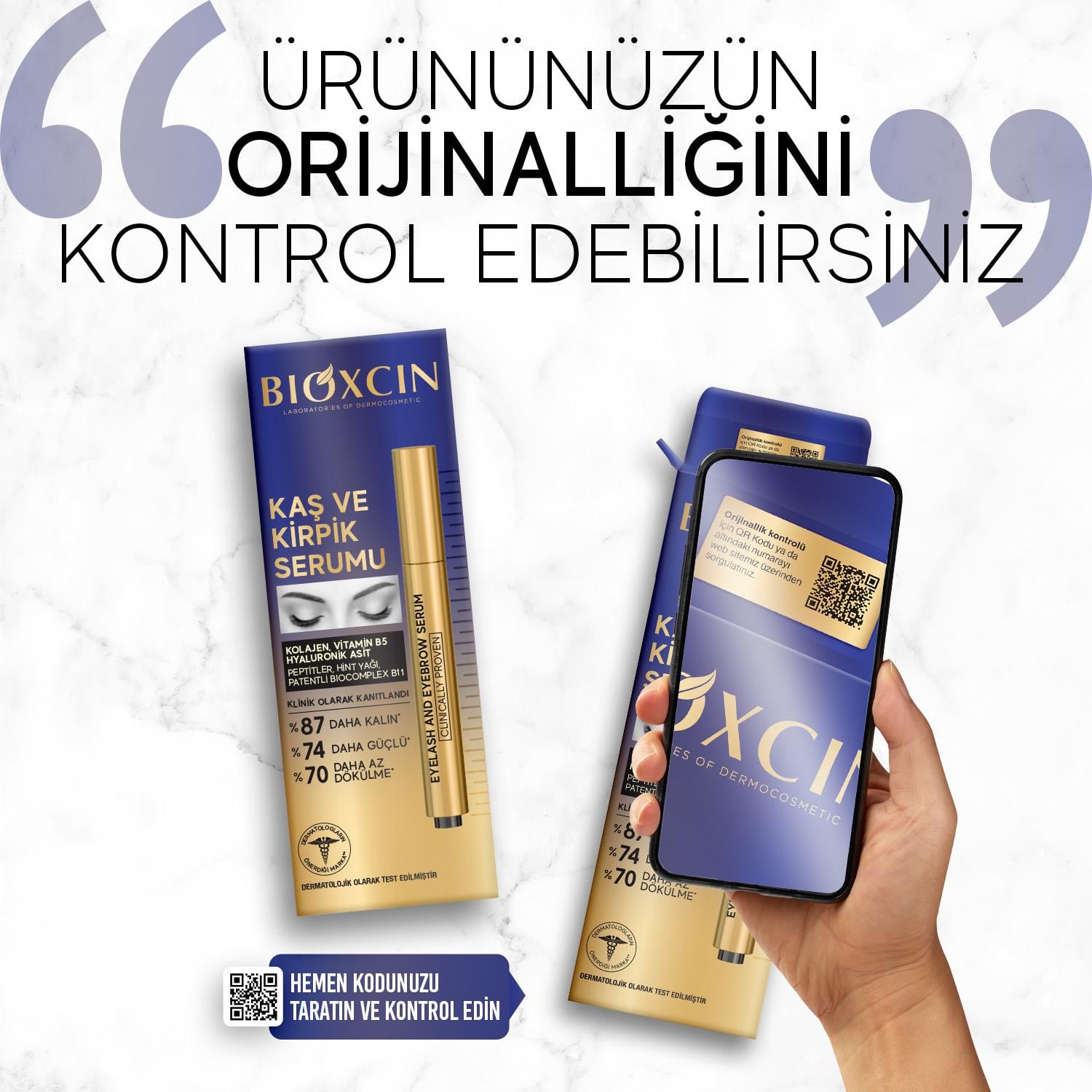 Bioxcin Kolajen ve Hyaluronik Asit İçerikli Kaş ve Kirpik Serumu 3 ml - Bioxcin