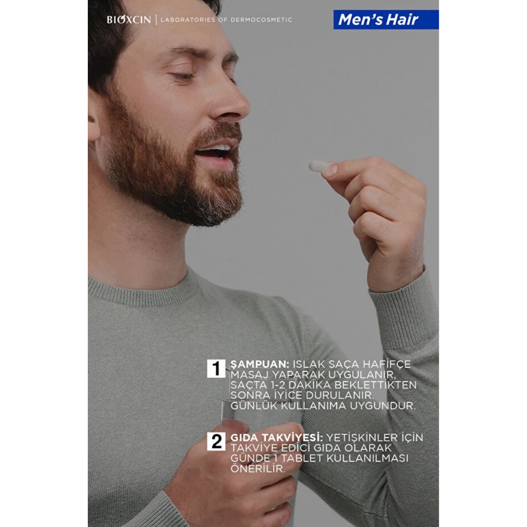Bioxcin Men Hair Set - 30 Tablet + Şampuan 100 ml Hediyeli - Bioxcin