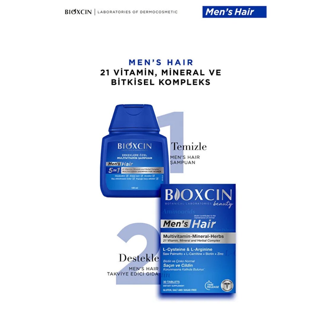 Bioxcin Men Hair Set - 30 Tablet + Şampuan 100 ml Hediyeli - Bioxcin