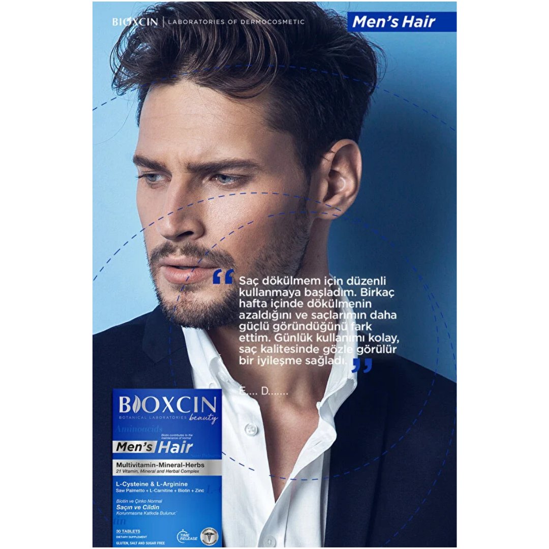 Bioxcin Men Hair Set - 30 Tablet + Şampuan 100 ml Hediyeli - Bioxcin