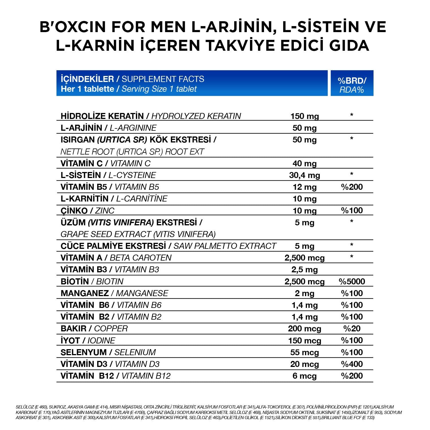 Bioxcin Mens Hair 30 Tablet - Bioxcin